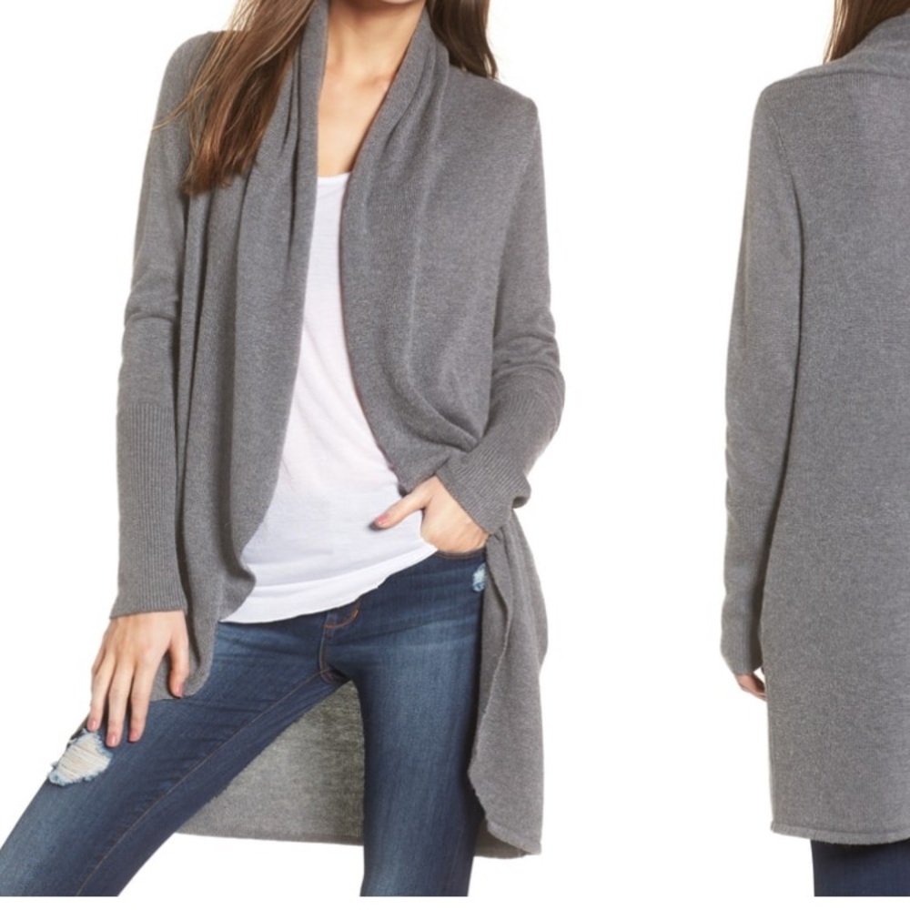 Leith Easy Circle Cardigan Grey
